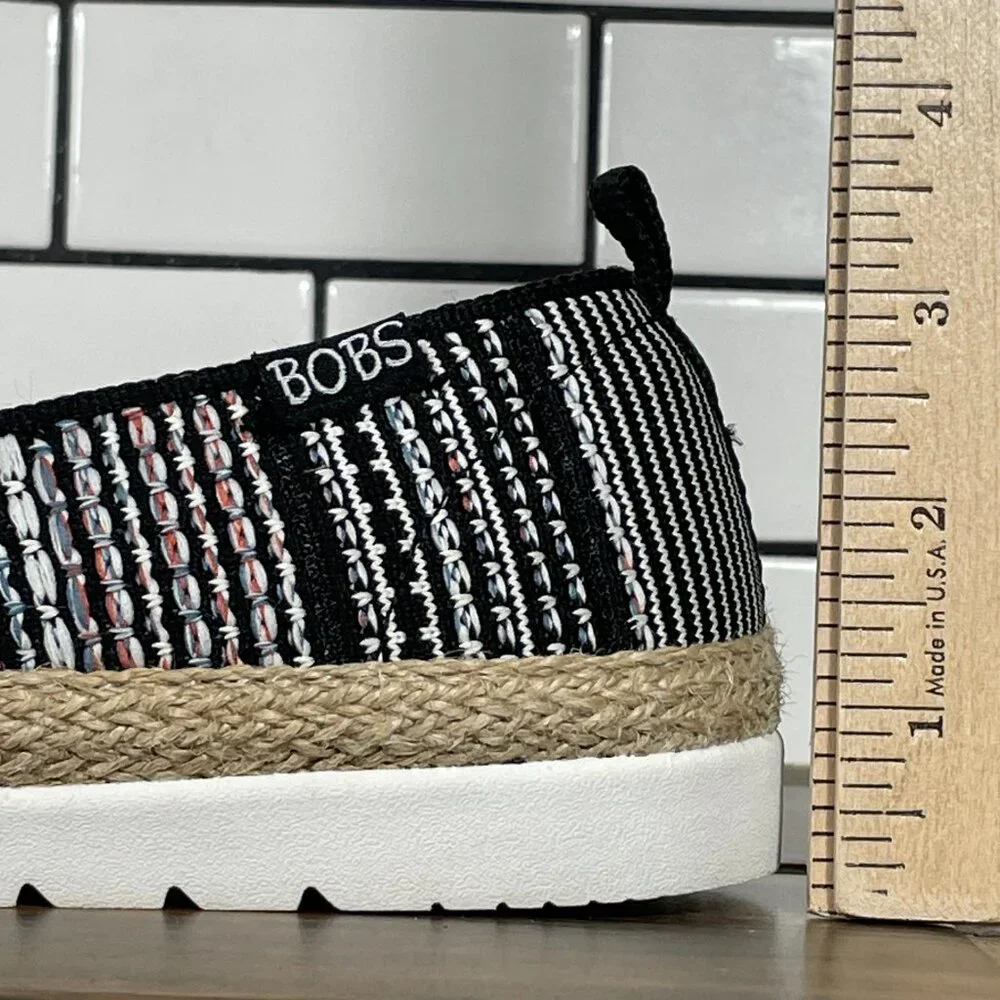 Skechers BOBS Flexpadrille 3.0 Island Muse Shoes Womens 7 Black Multi Slip On
